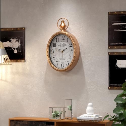 Menterry Small Retro Oval Wall Clock Antique Old Design - Image 7