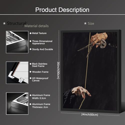 Heltrappe Gothic Dark Academia Poster Moody Aesthetic Canvas Wall Art 24X36 - Image 2