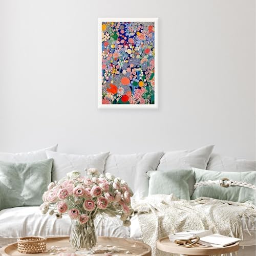 Retro Japanese Floral Poster Abstract Botanical Canvas Wall Art Colorful - Image 3