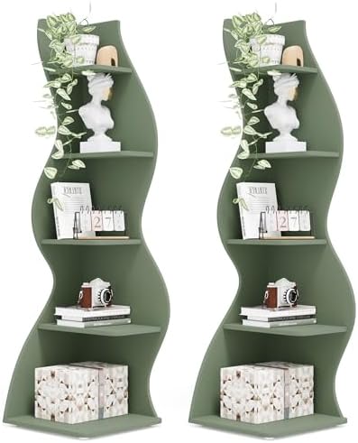 Tribesigns Corner Shelf, Modern 5-Tier Wall Corner Bookshelf, Stylish Corner by Tribesigns
