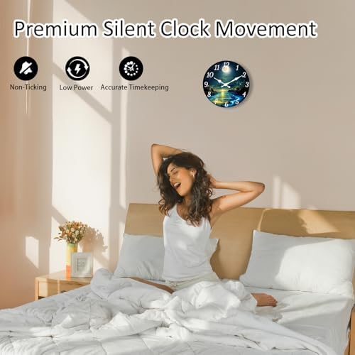 Thick Glass Wall Clock with Extra-Large Numbers, 10Inch Wall Clocks Battery - Image 4