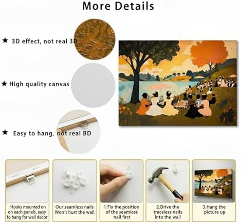 Black People Canvas Wall Art Joyful Outdoor Gathering Poster 16x24IN Framed - Image 7