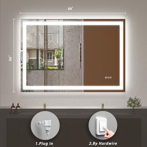 48x30 LED Lighted Bathroom Mirror - Image 6