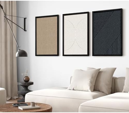 Modern Abstract Pictures Wall Art Boho Neutral Canvas Wall Art Minimalist Line - Image 3