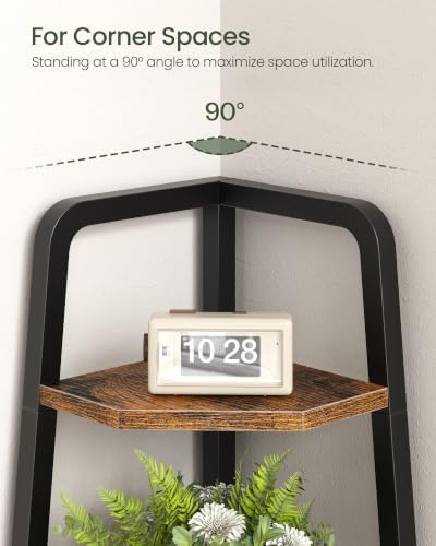 CHOEZON Corner Shelf, 4-Tier Ladder Corner Shelf, Ladder Bookshelf, 47.2" Tall - Image 4