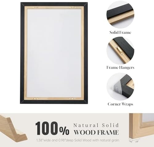 Large Framed Black White Abstract Wall Art - Image 6