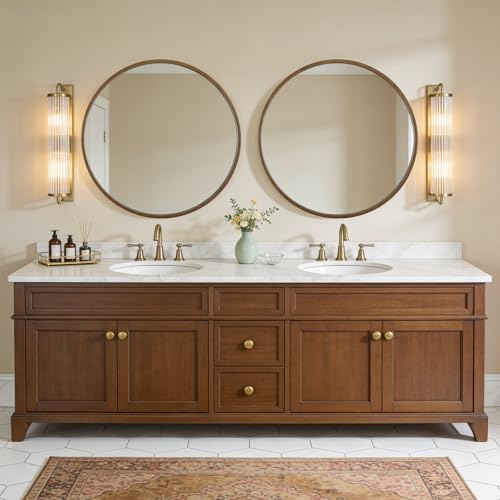 WallBeyond Round Wood Mirror - Image 3