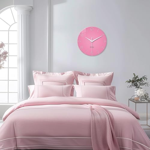 XNM Small Glass Wall Clock Battery Operated 14 Inch - Image 2