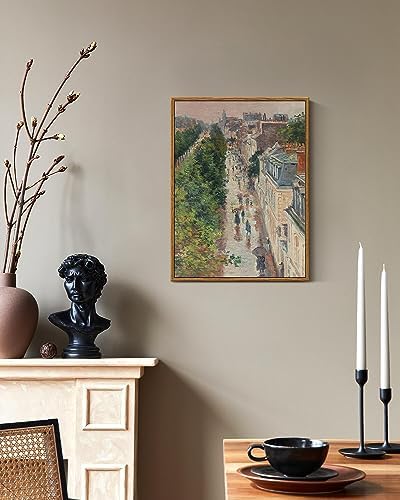ARPEOTCY Vintage Framed Canvas Print Wall Art, French Paris Street Country Wall - Image 2