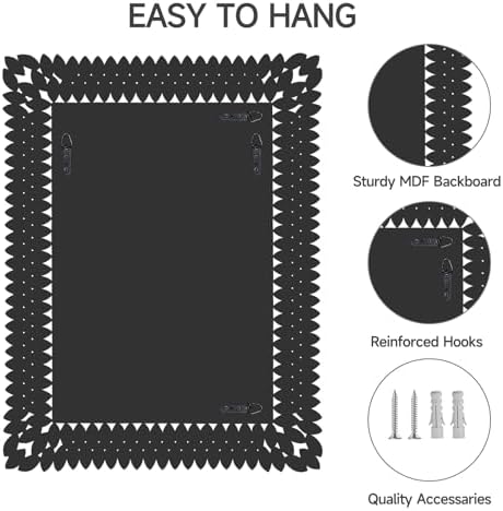 30x40 Inch Rectangle Mirrors for Wall Decor, Luxury Diamond Entryway Mirrors - Image 4