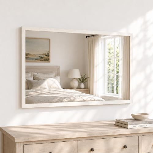 24" x 36" Cream White Wall Mirror - Image 6