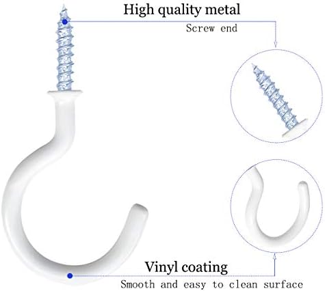 yuntop 12 Pack Vinyl Coated Ceiling Hooks, Screw-in Mug Hooks - Image 2
