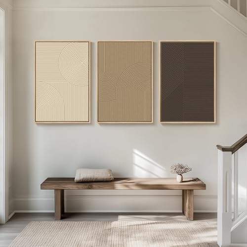 Large 3D Framed Neutral Abstract Wall Art - Image 2