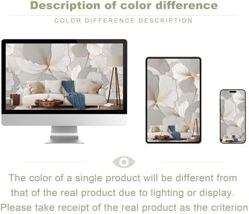 Ginkgo Biloba Leaf Peel and Stick Wallpaper Grey Leaf Wall Murals - Image 6