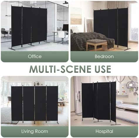 RANTILA 4 Panel Room Divider, 6 FT Folding Privacy Screen - Image 6