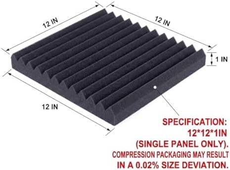 52 Pack Acoustic Foam Panel Wedge Studio Soundproofing Wall Tiles 12" X 12" X 1" - Image 3