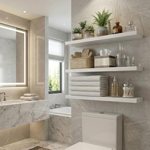 Floating Shelves for Wall, 16 inch Set of 3 Bathroom Shelf Bedroom Kitchen - Image 2