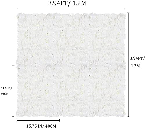 BLOSMON Flower Wall Panel Backdrop Decor, Ivory White, 24 x 16 Inch - Image 2