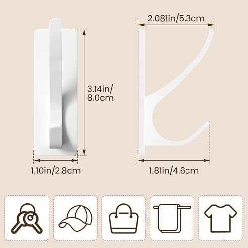 pickpiff White Self-Adhesive Hook, 13LB Hanger - Image 3