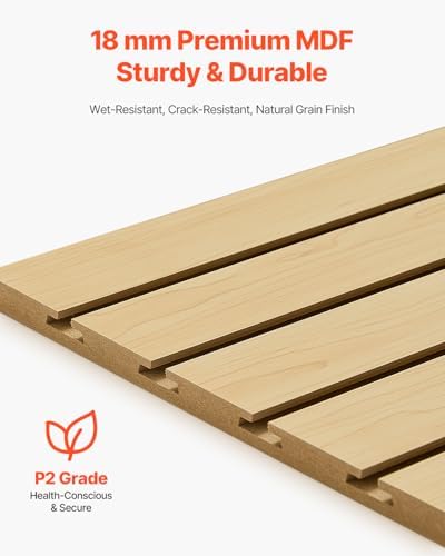 VEVOR Slat Wall Paneling, 4 x 4ft, MDF Garage Slatwall - Image 3