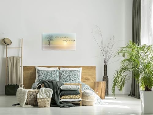 Lasdel Canvas Wall Art of Misty Sunset & Tree Plant Picture - Image 4
