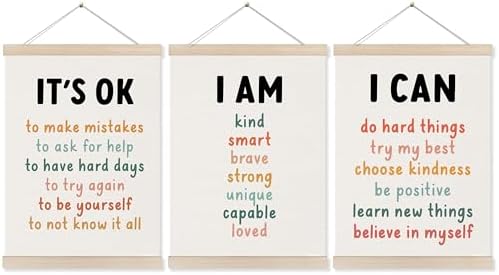 Koesus Inspirational Classroom Wall Art Poster Hanger Frame 12x16 Inch Set of 3 by Unknown