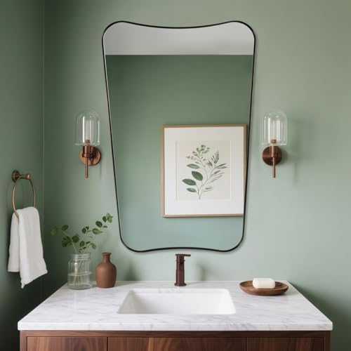 ANDY STAR Brushed Bronze Asymmetrical Mirror, Antique Butterfly-Inspired by ANDYSTAR