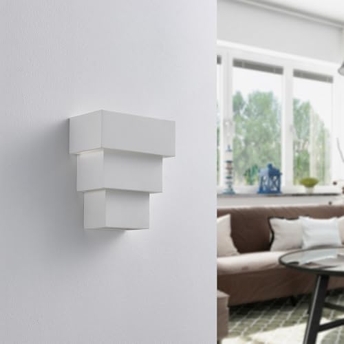 White Wall Sconce, Paintable Plaster Wall Light Fixture - Image 3