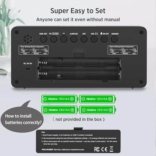 Peakeep Battery Operated Digital Alarm Clock - Image 7