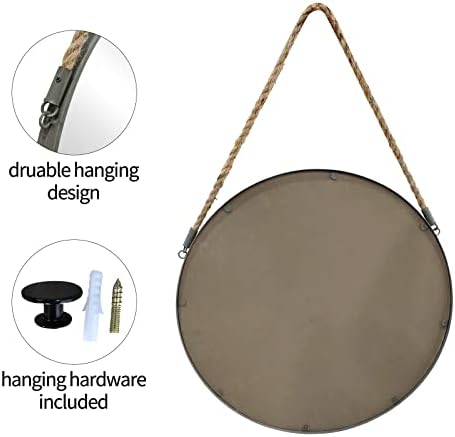 POZINO 30" Large Round Hanging Mirror, Circle Wall Mirror - Image 3
