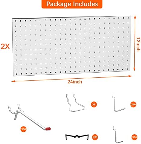TORACK Metal Pegboard Wall Tool Organizer 24"x24" - Image 4