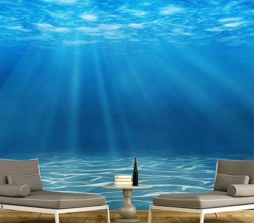 Serene Deep Blue Underwater Sunlight Wallpaper Peel Stick - Image 3