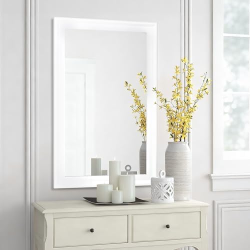 24x36 Inch White Rectangle Bathroom Mirrors - Image 6