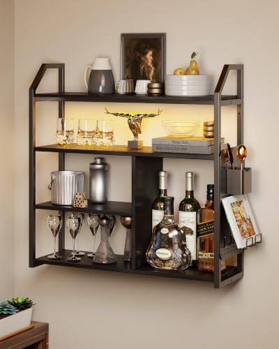 Floating Shelves with LED Light, 31.5" Wall Mounted Display Shelf by Unknown