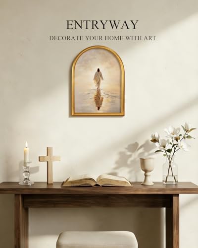 VIYYIEA Vintage Christian Wall Art, Jesus on Water Famed Artwork 12×16 In - Image 5