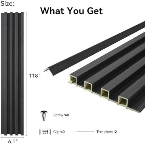 Slat Wall Panel 8-Pack, 118’’x6.1’’ - Image 2