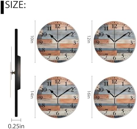 Round Analog Wall Clocks Non-Ticking Silent Clock Battery Operated Clcoks - Image 2