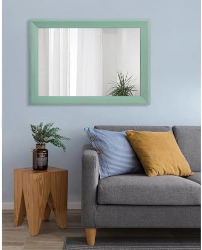 AAZZKANG Wood Framed Mirror Rectangle Modern Farmhouse Wall Mirrors Decor Large - Image 7