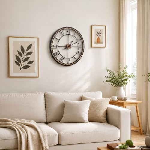 Micasso Large Wall Clock Decorative: 24 inch Farmhouse Battery Operated - Image 7