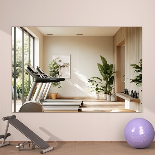 Hasipu Home Gym Workout Mirror 40" L x 30" W-2pcs Large Full Length Mounted - Image 3