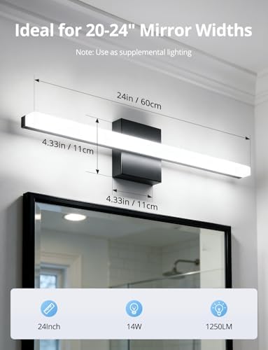 Combuh 24 Inch Black Vanity Lights - Image 6