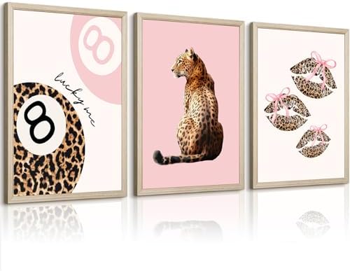 Pink Cheetah Wall Art Decor Leopard Preppy Trendy Canvas Poster Fashion by Unknown