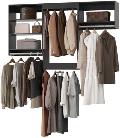 Modular Closet System, Wood Tower Closet Storage by Unknown