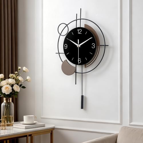 Wall Clock with Pendulum Large Silent Battery Clock - Image 6