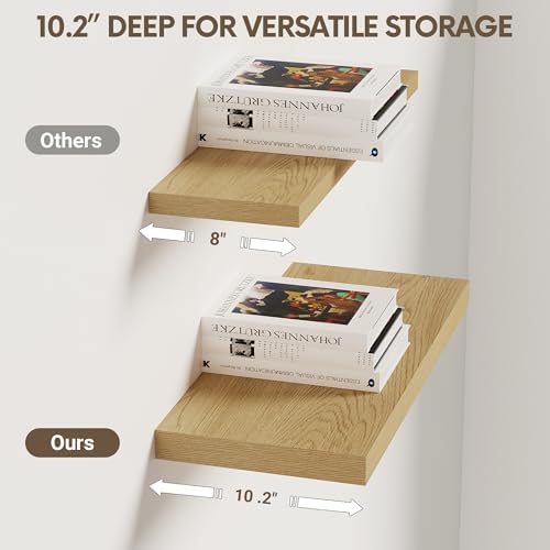 Vivelove 10 in Deep Floating Shelves 16” Set of 2 - Image 4