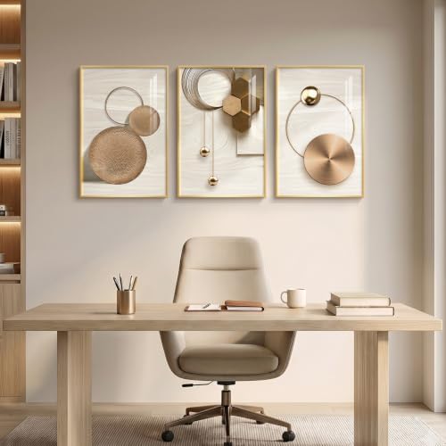 Large Framed Modern Luxury Gold Wall Art - Image 4