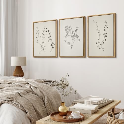 MUDECOR Framed Canvas Print Wall Art Set Botanical Sprigs - Image 3
