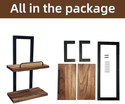 Floating Shelves, 2-Tier Vertical Wall Mounted Shelf Hanging Planter Display - Image 7