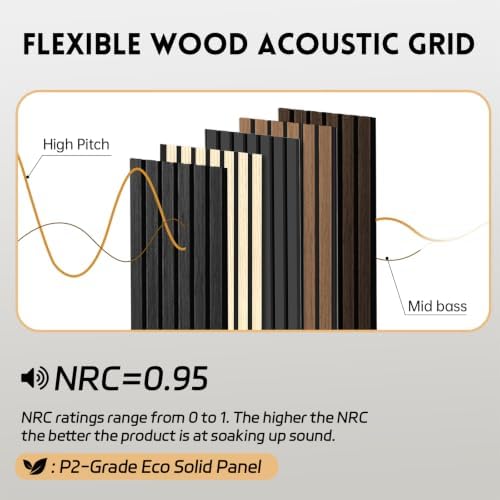 4 Pack Wood Panels for Wall, 106.3" × 11" Wood Slat Acoustic Panels for Wall - Image 3