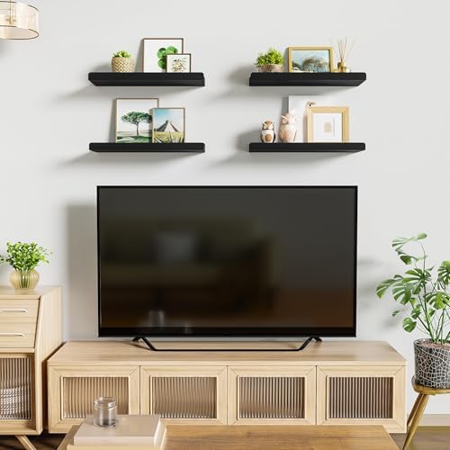Love-KANKEI 15.6" Black Floating Wall Shelves - Image 4